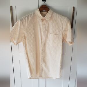 Uniqlo Shirt Men's  M Yellow Checkered Short Sleeve Shirt